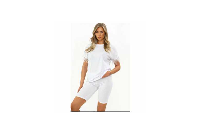 White T-Shirt & Shorts Co-Ord Set