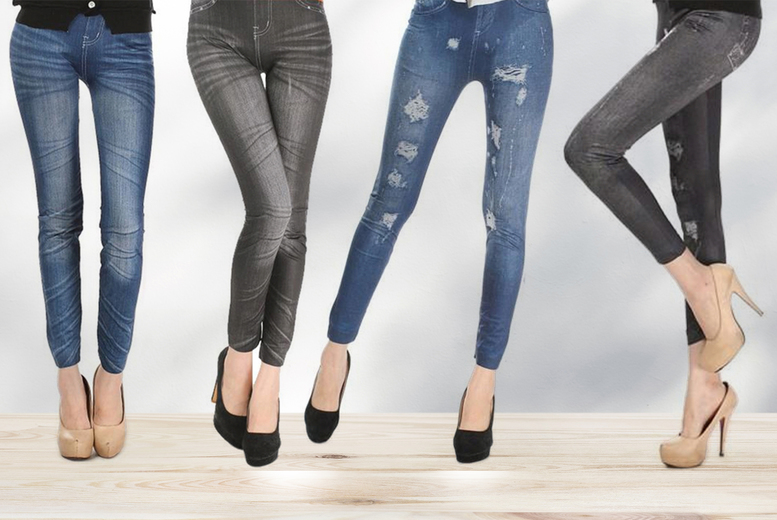 4-Pack of Women’s Skinny Jean Leggings – 4 Combinations