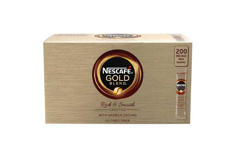 Nescafe Gold Blend Instant Coffee Sachets – Premium Arabica, Fine Ground, 200 Single-Serve Sticks | Wowcher