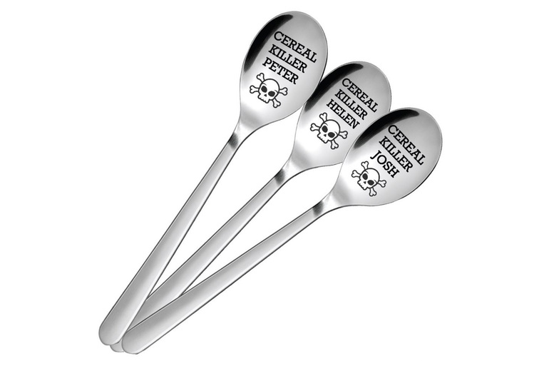 Personalised Stainless Steel ‘Cereal Killer’ Spoon – Engraved Tableware, Dishwasher Safe | Wowcher