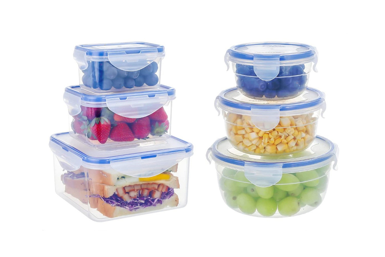 Stackable Airtight Plastic Food Storage Containers – Modular Lunch Box Set | Wowcher