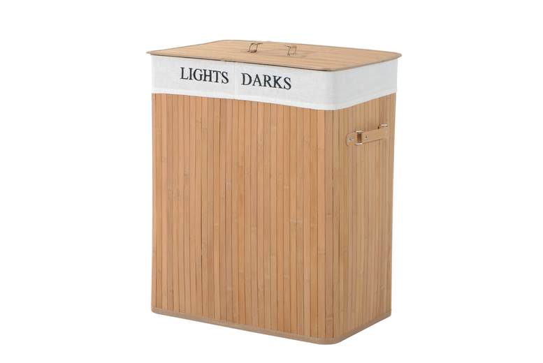 Lights & Darks Bamboo Laundry Basket | Wowcher