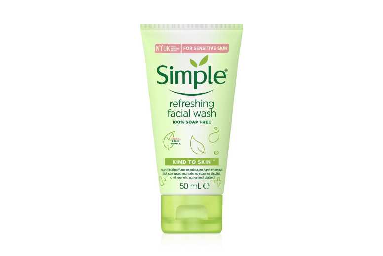 Simple Kind to Skin Refreshing Facial Gel Wash – Pro-Vitamin B5 Cleanser for Sensitive Skin, Soap-Free Gel | Wowcher