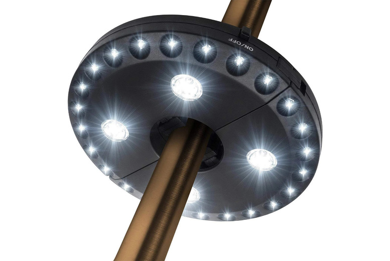 Solar LED Garden Parasol Lights – Adjustable, Weatherproof, Easy Install | Wowcher