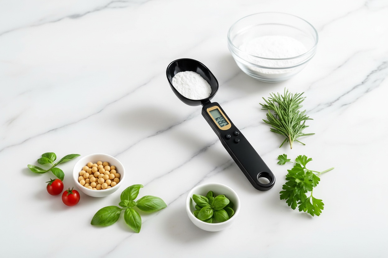 Digital Electronic Measuring Spoon Scale - LCD Display, Multi-Unit, Compact - Black or White | Wowcher
