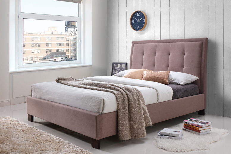 Designer Brown Fabric Buttoned Headboard – Double, King Designer Brown Fabric Buttoned Headboard – Double, King