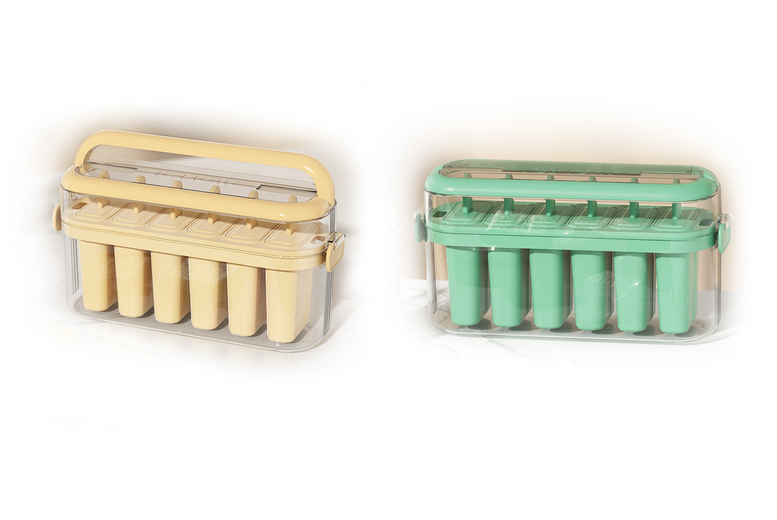 6-Piece Reusable Ice Lolly Mould Set – Food Grade PP+PET, Dishwasher Safe, Stand-Up Container (Mint or Cream) | Wowcher