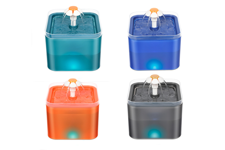 Automatic Dog Water Fountain Dispenser – Quiet, BPA-Free, 2.4L, Multi-Flow, For Small & Medium Breeds | Wowcher