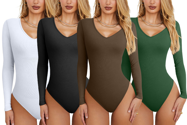 Women’s Scoop Neck Long Sleeve Bodysuit – 5 Colours