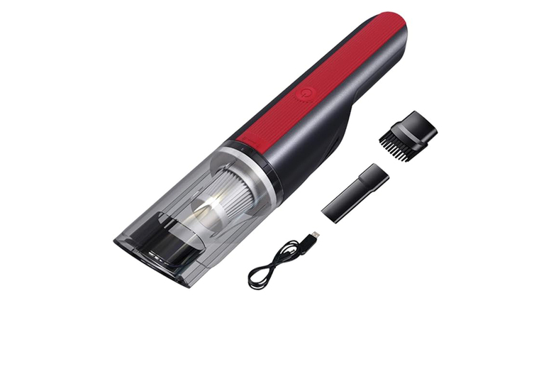 Cordless Handheld Car Vacuum Cleaner – Lightweight Wet & Dry, Rechargeable, 5000Pa Suction – Red or Silver | Wowcher
