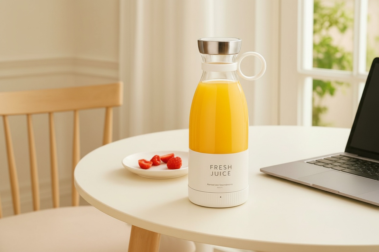 USB Rechargeable Mini Juicer Blender – Portable Smoothie Maker, 330ml/350ml, Sleek Pink or White | Wowcher