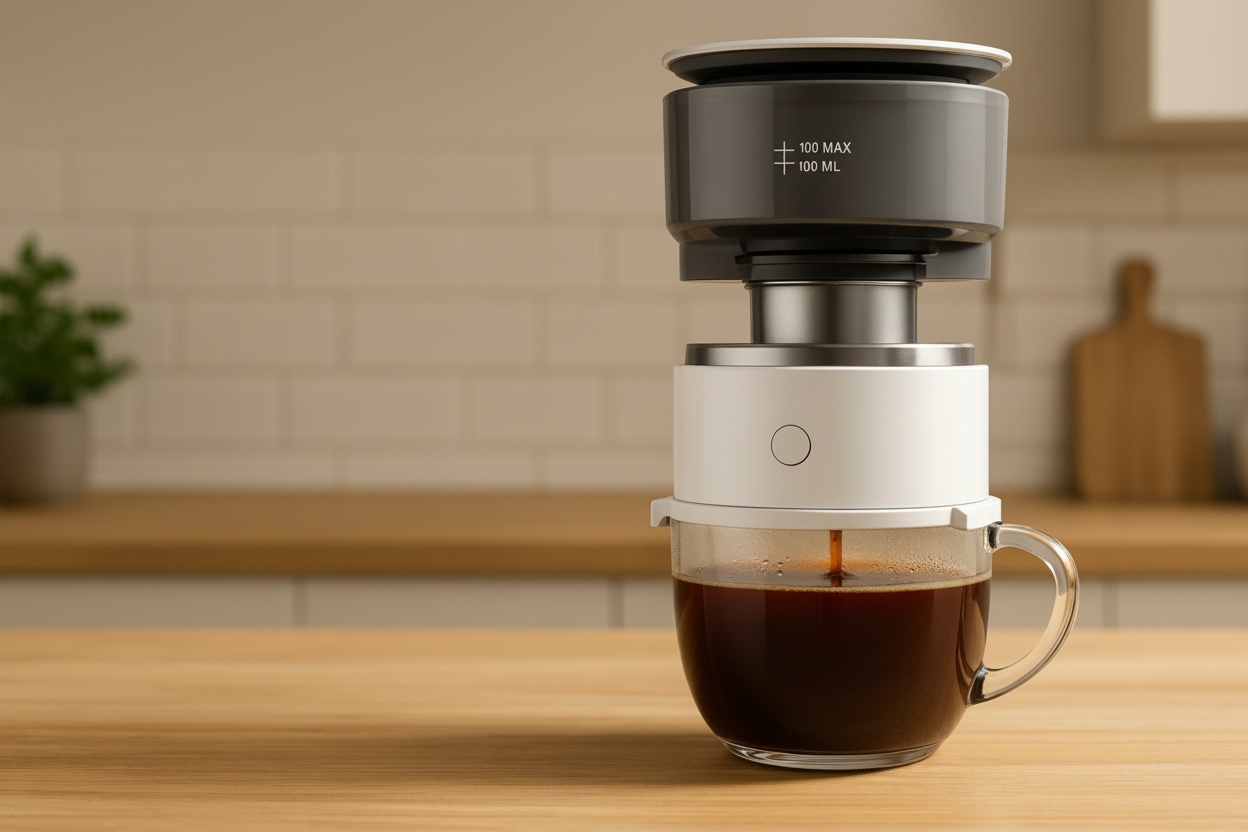 Portable Coffee Maker - Fast Brew, Compact Travel Espresso Machine, Sleek Design | Wowcher