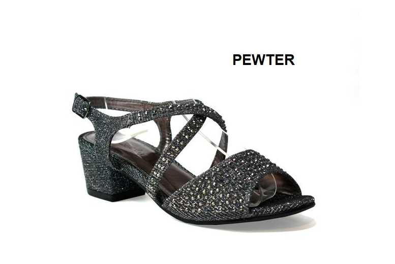 Black Girls’ Diamante Open Toe Block Heel Sandals – Sparkling Party Footwear | Wowcher