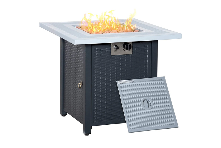 Square Propane Gas Firepit Table Square Propane Gas Firepit Table