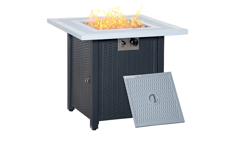 Square Gas BBQ Fire Pit Table – 50,000 BTU, Propane, Weather-Resistant Steel | Wowcher Square Gas BBQ Fire Pit Table – 50,000 BTU, Propane, Weather-Resistant Steel | Wowcher