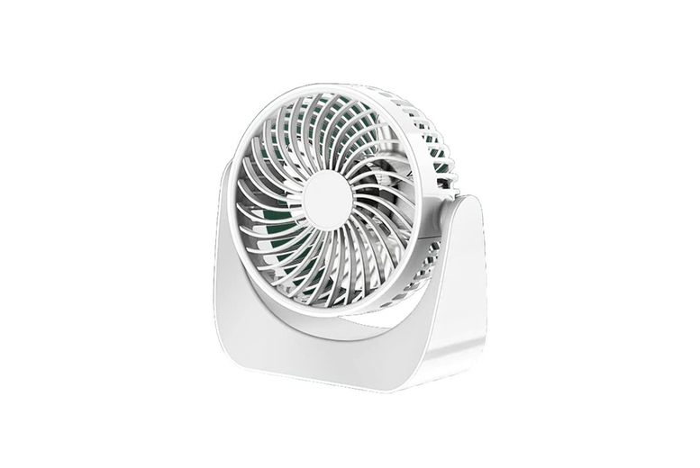 Three Speed Silent Oscillating Desktop Fan – 360° Adjustable Rotation & USB Powered (White, Green, Teal, Navy Blue) | Wowcher