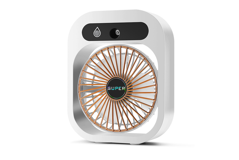 2 in 1 Portable ABS Table Fan & Humidifier – Modern Compact Home Decor, White or Green, 131mm x 44mm x 168mm | Wowcher