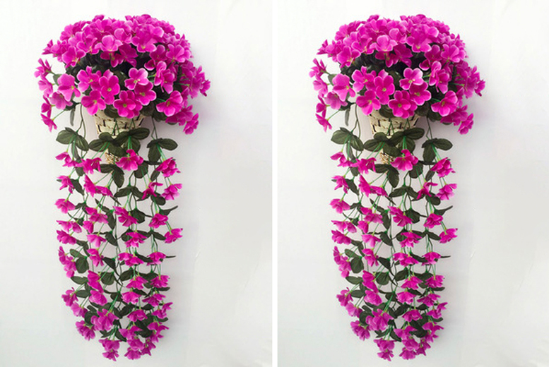 2 Pack Low Maintenance Artificial Violet Indoor Plants – 8 Colours | Wowcher