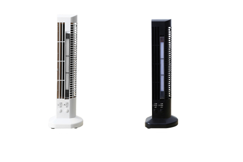 Tower Fan with LED Lights – Dual Speed & USB Powered | Wowcher