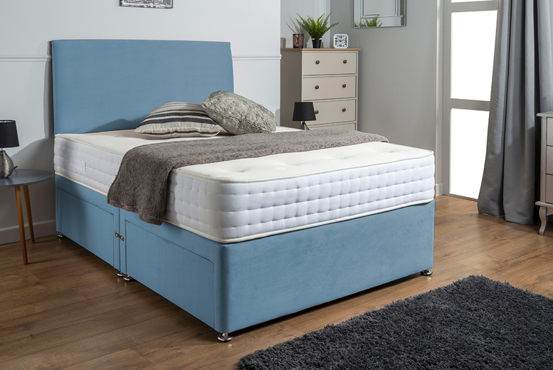 Plush Velvet Divan Bed Set – Mattress, Drawers & Size Options Plush Velvet Divan Bed Set – Mattress, Drawers & Size Options