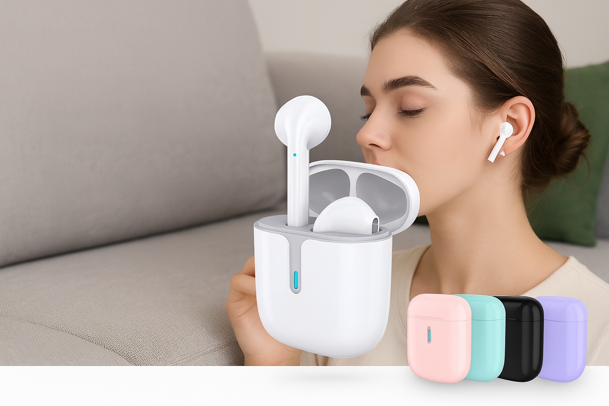 Wireless Bluetooth Earbuds - 5 Colours, Long Battery Life, IPX5 Waterproof | Wowcher