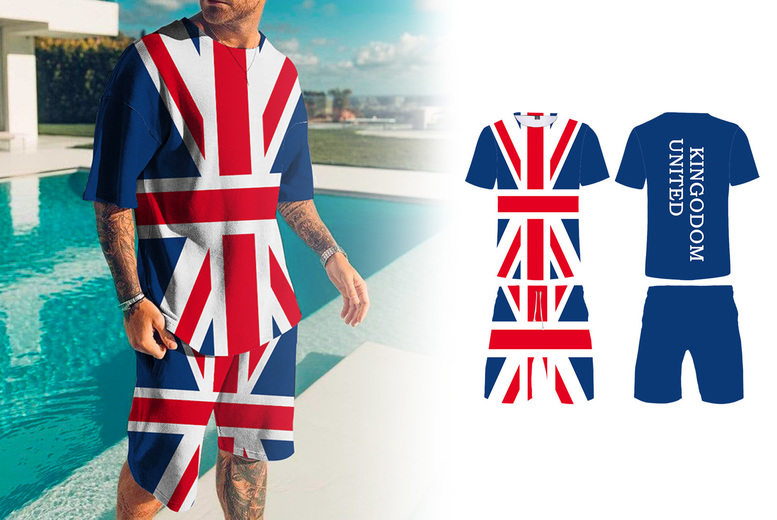 Kings Coronation Union Jack Top & Shorts Set
