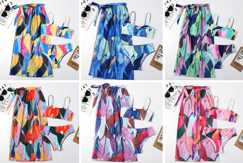 3-piece Colourful Bikini Set - 6 Colour Options!