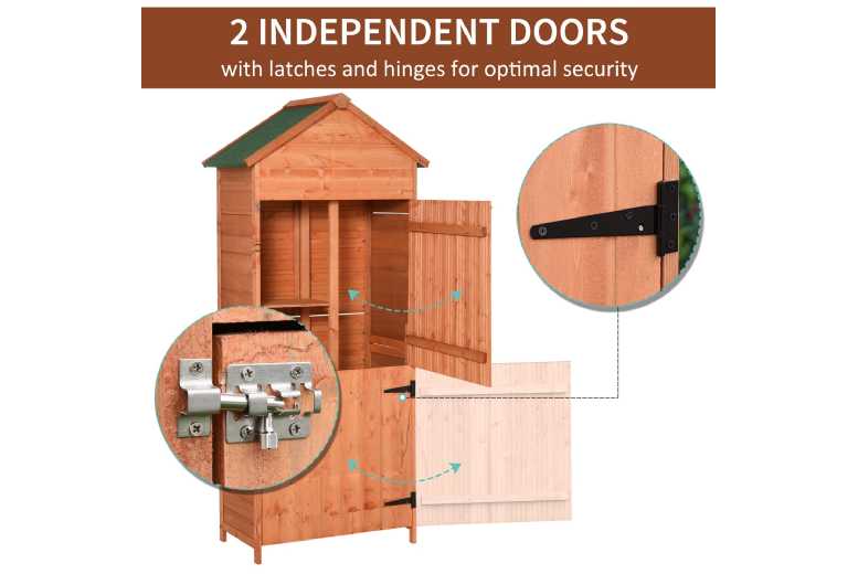 Outsunny Rustic 4-Tier Wooden Storage Shed | Wowcher Outsunny Rustic 4-Tier Wooden Storage Shed | Wowcher