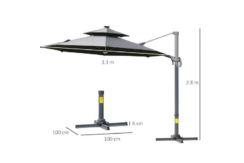 Outsunny 3m Garden Parasol with 360° Rotating Solar LED Lights – Outdoor Leisure Umbrella, UV Protection, Aluminium Frame | Wowcher Outsunny 3m Garden Parasol with 360° Rotating Solar LED Lights – Outdoor Leisure Umbrella, UV Protection, Aluminium Frame | Wowcher