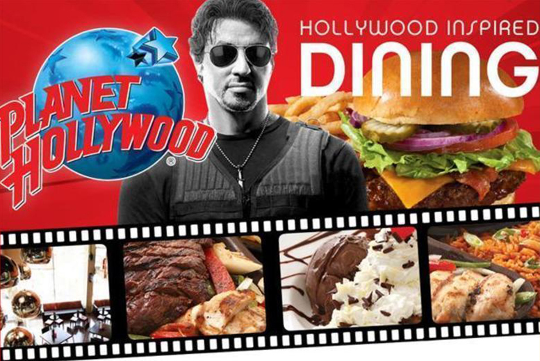 £19 for a VIP platter for 2, £25 for a 2-course meal inc. starter and main each, or £35 for 3-courses inc. wine at Planet Hollywood - save up to 50%