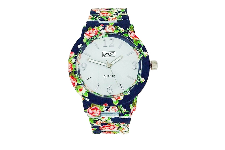 Eton Ladies Quartz Floral Print Watch – Water-Resistant, Stainless Steel Case, 36mm Dial | Wowcher Eton Ladies Quartz Floral Print Watch – Water-Resistant, Stainless Steel Case, 36mm Dial | Wowcher