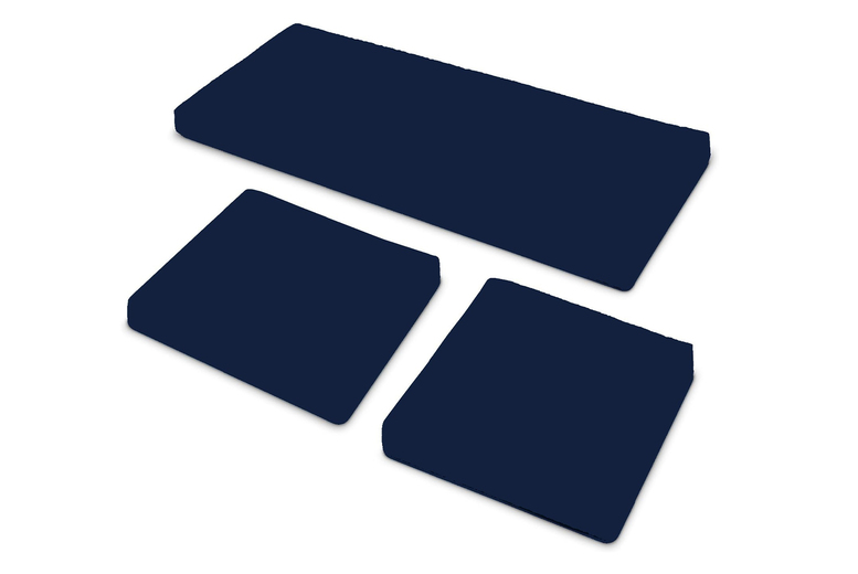 A 3-piece rattan cushion set, dark navy | Wowcher