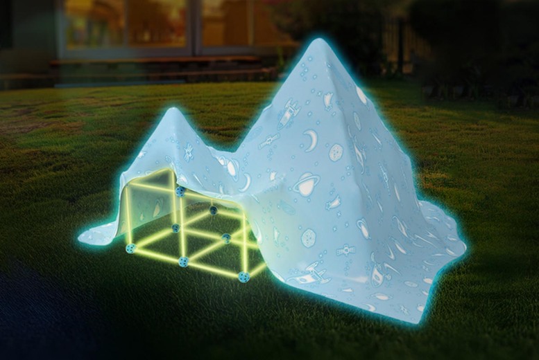 Kids' Glow in the Dark Fort STEM Building Kit - Creative Construction Toy, Ages 5+, Indoor & Outdoor Play | Wowcher