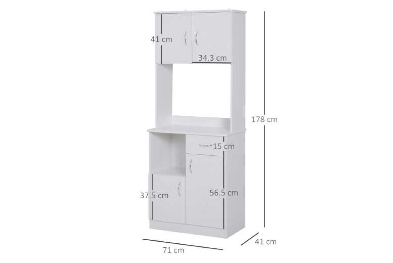 HOMCOM Chic Wood Kitchen Storage Cupboard – Modern Multi-Shelf Organiser | Wowcher HOMCOM Chic Wood Kitchen Storage Cupboard – Modern Multi-Shelf Organiser | Wowcher
