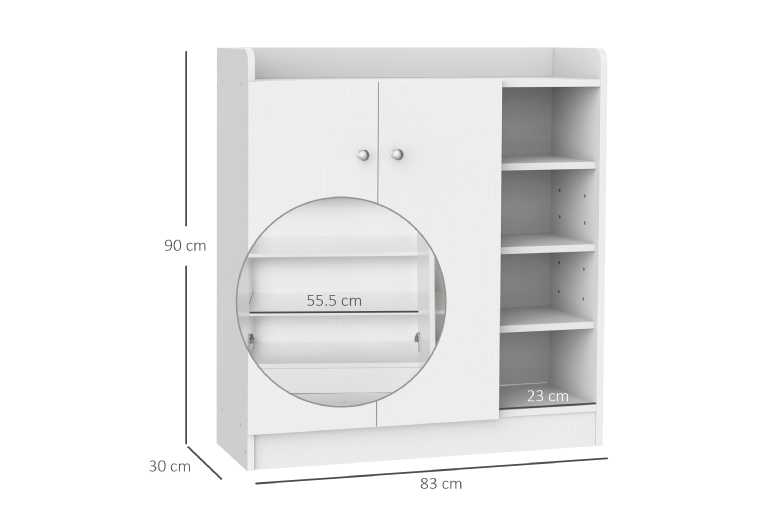 HOMCOM Elegant Shoe Storage Cabinet with Dual Doors HOMCOM Elegant Shoe Storage Cabinet with Dual Doors