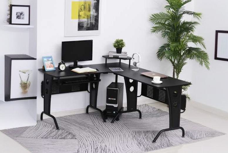 HOMCOM Ultimate L-Shaped Corner Bedroom Desk – Modern Space-Saving Workstation, Sturdy Build, Contemporary Style | Wowcher HOMCOM Ultimate L-Shaped Corner Bedroom Desk – Modern Space-Saving Workstation, Sturdy Build, Contemporary Style | Wowcher