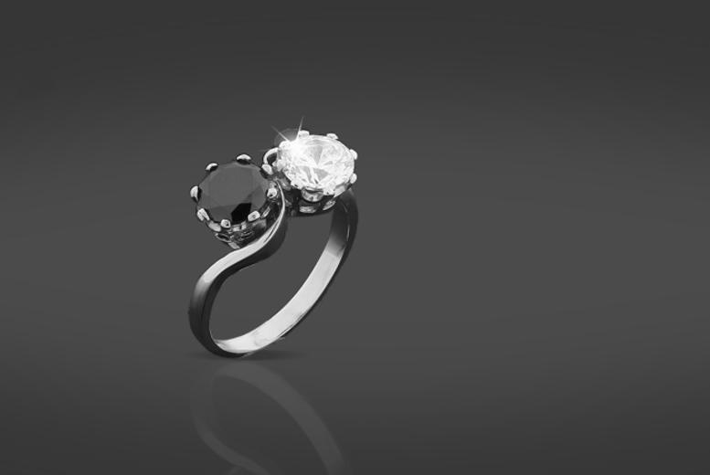 ... British Gem) for a 2-carat black diamond and Swarovski Zirconia ring ... British Gem) for a 2-carat black diamond and Swarovski Zirconia ring