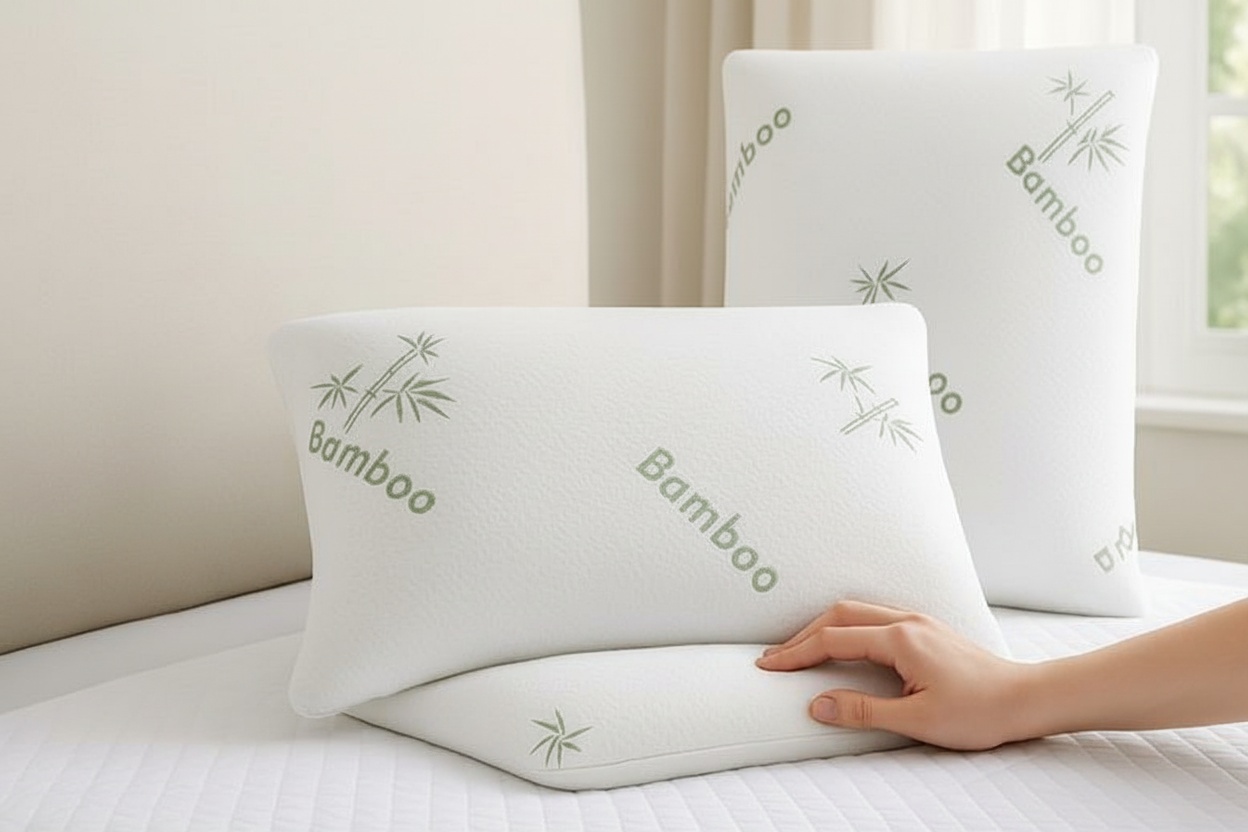 Bamboo Memory Foam Pillow - Orthopaedic Support, Anti-Bacterial, Standard Size | Wowcher