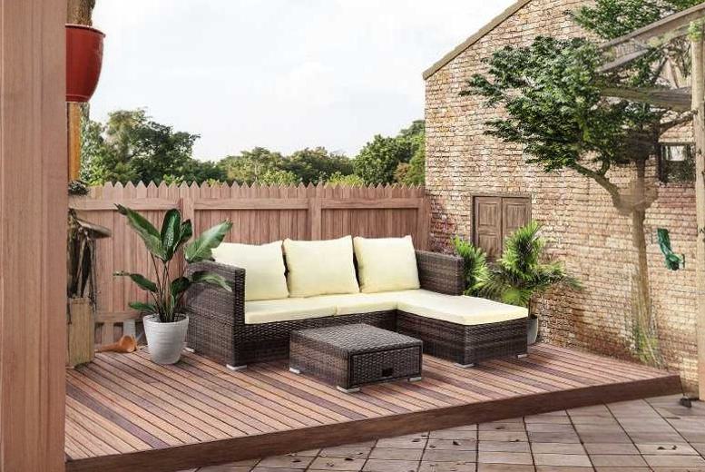 Outsunny Rattan Storage Sofa Set – Weather-Resistant Outdoor Furniture | Wowcher
