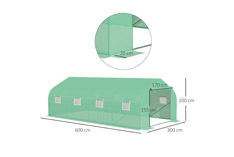 Outsunny Walk-In Polytunnel Greenhouse – Large Plant Nursery, 6m x 3m x 2m | Wowcher