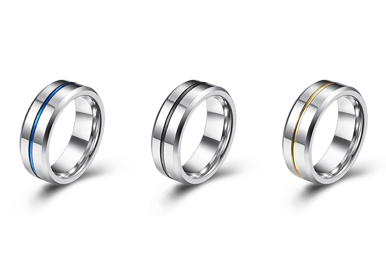 Men’s Tungsten Ring – Bold Elegance in Blue, Yellow, or Black | Wowcher Men’s Tungsten Ring – Bold Elegance in Blue, Yellow, or Black | Wowcher