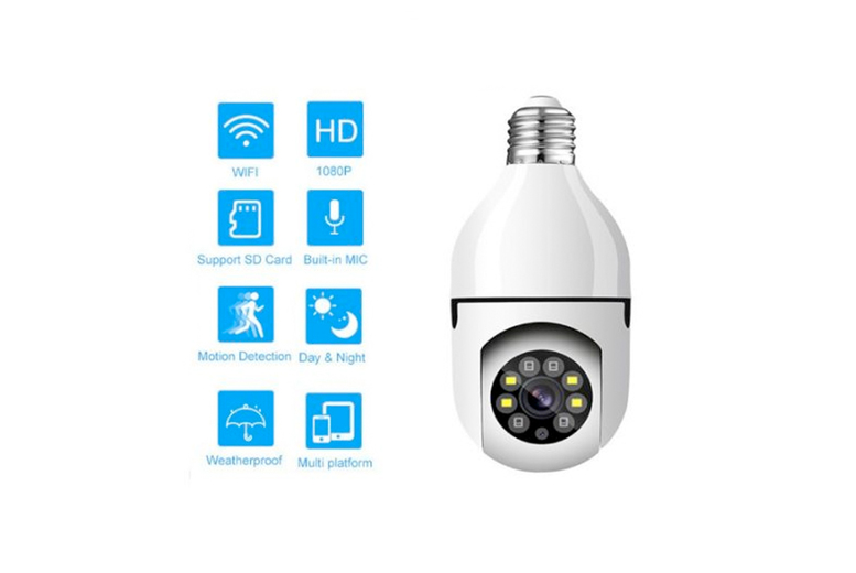 Wireless Light Bulb HD 1080p Security Camera – Optional 32GB TF Card | Wowcher