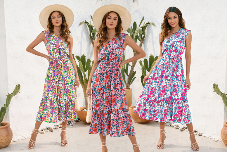 One Shoulder Tie Floral Print Midi Dress – Red, Blue or Yellow | Fashion | Offer Price £ 11.99 One Shoulder Tie Floral Print Midi Dress – Red, Blue or Yellow | Fashion | Offer Price £ 11.99