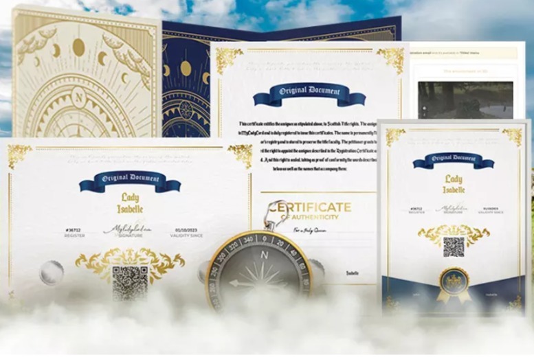 Decorative “Lord” & “Lady” Titles for One, Couples & Family - Personalised Scottish Nobility Certificates | Wowcher