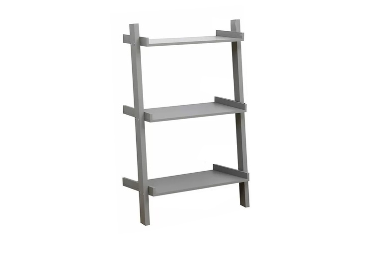 Lacquered MDF Ladder Storage Shelf – 3 or 5 Tier, Grey or White, Modern Minimalist Display | Wowcher