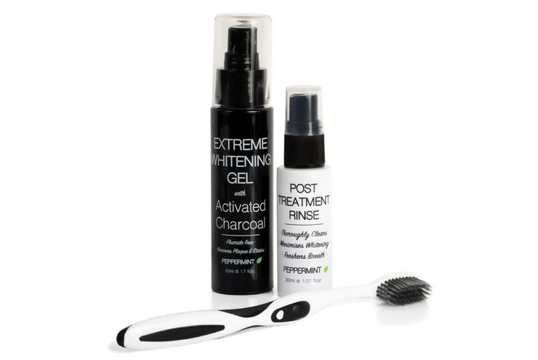 Charcoal Whitening Toothpaste Gel & Bamboo Toothbrush Set – Natural Whitening, Manual, 3-Piece Pack | Wowcher