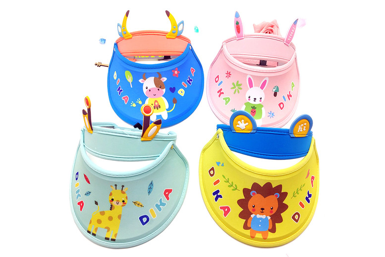 Kids Animal Sun Visor – Fun Character Hats for Summer (Fox, Cow, Rabbit, Sheep, Giraffe, Lion) – Lightweight, Unisex, One Size | Wowcher