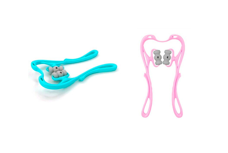 Manual 6 Roller Neck Massager – Lymphatic Drainage & Deep Tissue Relief (Pink, Blue) | Wowcher