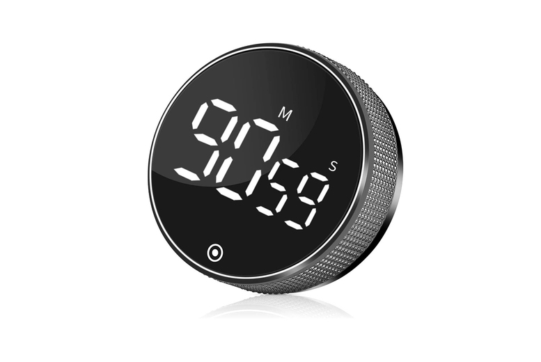 Magnetic LED Digital Kitchen Timer – Compact Resin & ABS, Large Display, Black | Wowcher