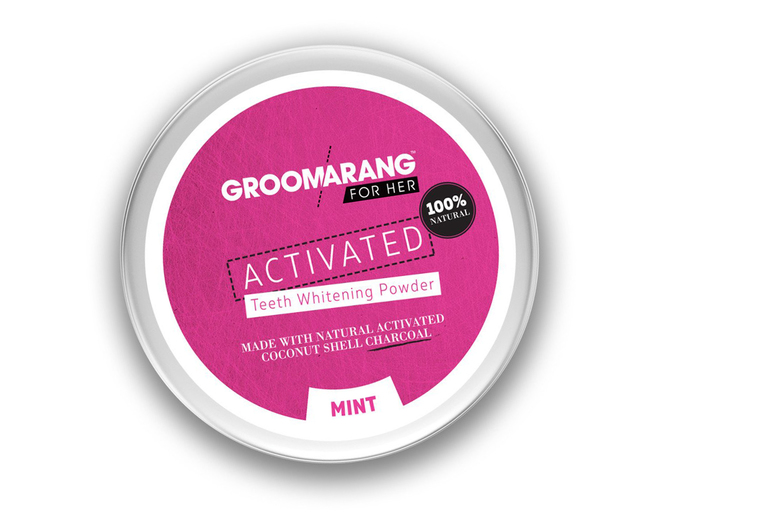 Charcoal Teeth Whitening Powder – Mint Flavour, Vegan, Stain Removal, Fresh Breath, Natural Oral Care | Wowcher